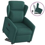 vidaXL Fauteuil inclinable vert foncé tissu