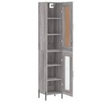 vidaXL Buffet haut Sonoma gris 34 5x34x180 cm Bois d'ingénierie