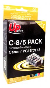 Pack UPrint compatible CANON PGI-5/CLI-8  5 cartouches