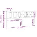 vidaXL Tête de lit de remplacement métal blanc 193 cm