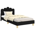 vidaXL Cadre de lit pour enfants avec tête de lit Noir 80 x 200 cm
