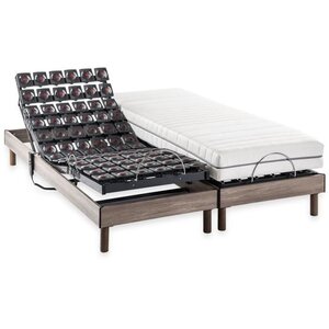 Ensemble matelas + sommier relaxation électrique - 2 x 90 x 200 cm - Matelas ressorts ensachés
