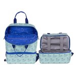 Sac à dos enfant Milan Collection 460 avec compartiment isotherme - Grand compartiment intérieur - 2 poches latérales - Capacité totale 9 5 L - Vert/Bleu
