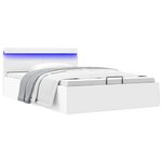 vidaXL Cadre de lit à rangement hydraulique sans matelas avec LED