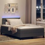 vidaXL Lit à ressorts avec matelas Gris foncé 120 x 200 cm tissu