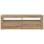 vidaXL Meuble TV avec lumières LED chêne artisanal bois d'ingénierie