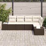 vidaXL Ensemble de canapé de jardin 5 Pièces Marron polyrotin