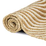 vidaXL Tapis Naturel et Blanc 60 x 300 cm Jute