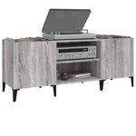 vidaXL Armoire à disques sonoma gris 121x38x48 cm bois d'ingénierie