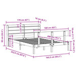 vidaXL Cadre de lit sans matelas 160x200 cm bois massif de pin