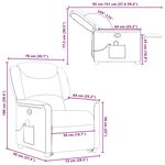 vidaXL Fauteuil inclinable de massage Taupe Tissu