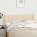 vidaXL Tête de lit avec oreilles Crème 147x16x78/88 cm Tissu
