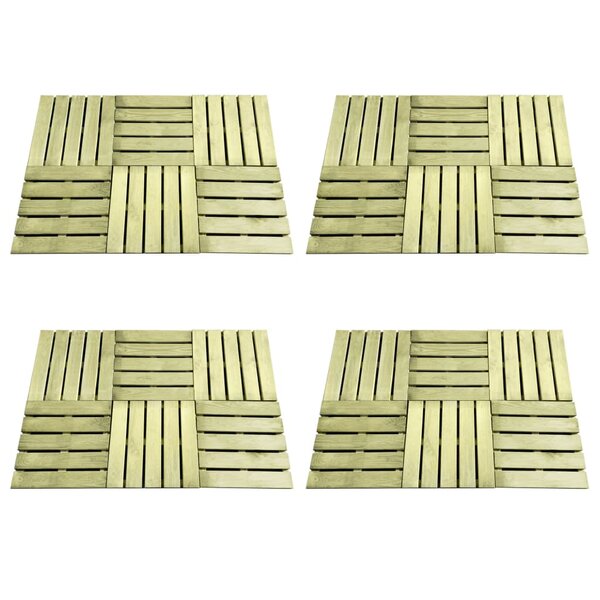 vidaXL Dalles de terrasse 24 Pièces 50x50 cm Bois Vert