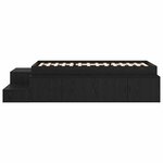 vidaXL Lit de rangement Noir Chêne 90x190 cm