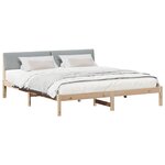 vidaXL Cadre de lit avec tête de lit Marron et gris clair 200 x 200 cm