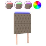 vidaXL Tête de lit à LED Taupe 80x7x118/128 cm Tissu
