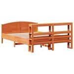 vidaXL Cadre de lit sans matelas cire marron 140x200cm bois pin massif