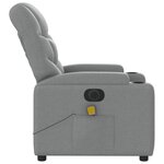 vidaXL Fauteuil de massage inclinable électrique gris clair tissu