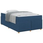 vidaXL Cadre de lit avec matelas Bleu 120 x 190 cm tissu