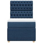 vidaXL Sommier à lattes de lit avec matelas Bleu 100x200 cm Tissu