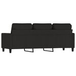 vidaXL Canapé à 3 places Noir 180 cm Velours