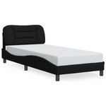 vidaXL Cadre de lit avec tête de lit Noir 90x190 cm Tissu