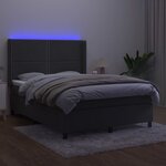vidaXL Sommier à lattes de lit matelas et LED Gris foncé 140x200 cm