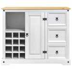 VidaXL Rangement de cuisine Blanc et Cire de Miel 112 x 70 x 91 5 cm