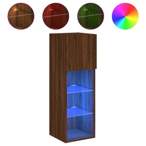 vidaXL Meuble TV avec lumières LED chêne marron 30 5x30x90 cm