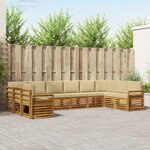 vidaXL Ensemble de canapés d'extérieur 10 pc Naturel et Beige
