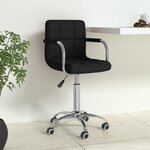 vidaXL Chaise pivotante de bureau Noir Tissu