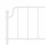 vidaXL Cadre de lit métal sans matelas et tête de lit blanc 160x200 cm