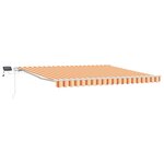 vidaXL Store Rétractable Manuel avec LED Jaune et Orange 400x300 cm