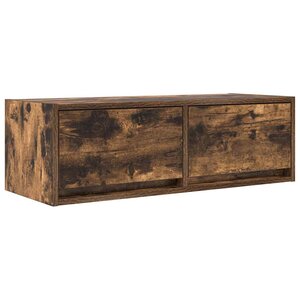 vidaXL Meuble TV chêne fumé 80x31x25 5 cm bois d'ingénierie