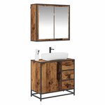 vidaXL Ensemble de mobilier de salle de bain 2 Pièces Bois Ancien
