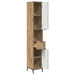 vidaXL Cabinet de salle de bain Chêne artisanal 31 5 x 33 x 190 cm
