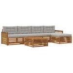 vidaXL Ensemble de canapés d'extérieur 6 Pièces Naturel et gris clair