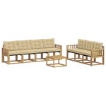 vidaXL Ensemble de canapés d'extérieur 8 pc Blanc et Beige