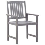 vidaXL Ensemble à manger d'extérieur 5 Pièces Gris Bois d'acacia solide