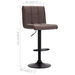 vidaXL Tabourets de bar lot de 2 taupe tissu