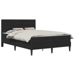 vidaXL Cadre de lit avec matelas Noir 140 x 200 cm Velours