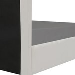 KANSAS Lit adulte ou enfant - Simili blanc - Sommier inclus - 90 x 190 cm