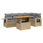 vidaXL Salon de jardin avec coussins 6 Pièces beige résine tressée