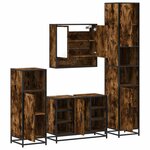 vidaXL Ensemble meubles salle de bain 4 Pièces chêne fumé bois ingénierie