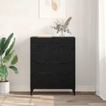 vidaXL Buffet Chêne noir 69 5 x 34 x 90 cm Bois d'ingénierie et fer