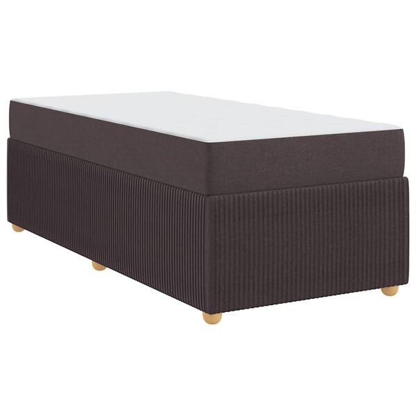 vidaXL Cadre de lit avec matelas Marron foncé 80 x 200 cm tissu