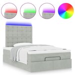 vidaXL Cadre de lit ottoman et matelas gris clair 120x200 cm velours