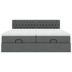 VidaXL Cadre de lit ottoman avec matelas gris foncé 200x200cm tissu