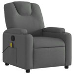 vidaXL Fauteuil inclinable de massage gris foncé tissu