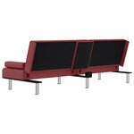 vidaXL Canapé-lit avec porte-gobelets rouge bordeaux similicuir
